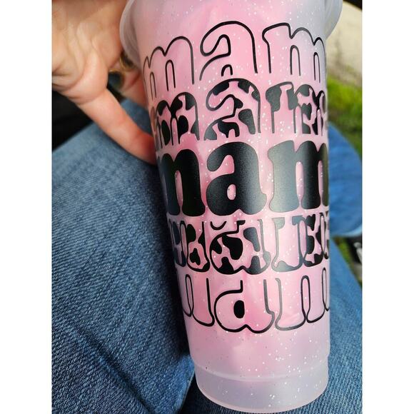 Mother's Day Mom Plastic Glitter Straw Cup - Picture 3 of 3